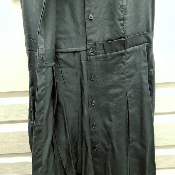 CLUB MONACO Black Short Sleeve Shirt 100% Cotton Dress with Belt - Picture 5 of 9